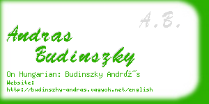 andras budinszky business card